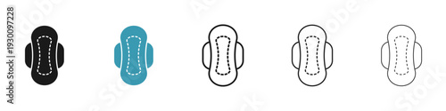 Feminine hygiene pad icon in flat style. Basic vector symbol illustration