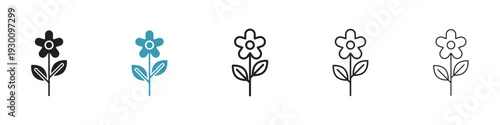 Flower icon in flat style. Basic vector symbol illustration