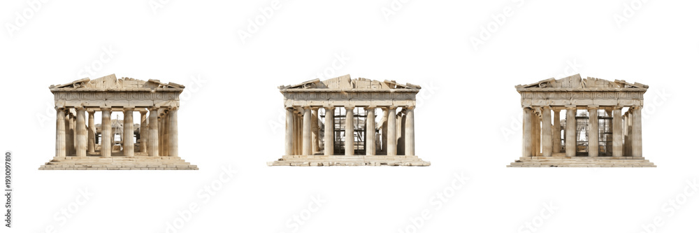 Fototapeta premium Parthenon Temple Model Isolated on White – Ancient Greek Architecture