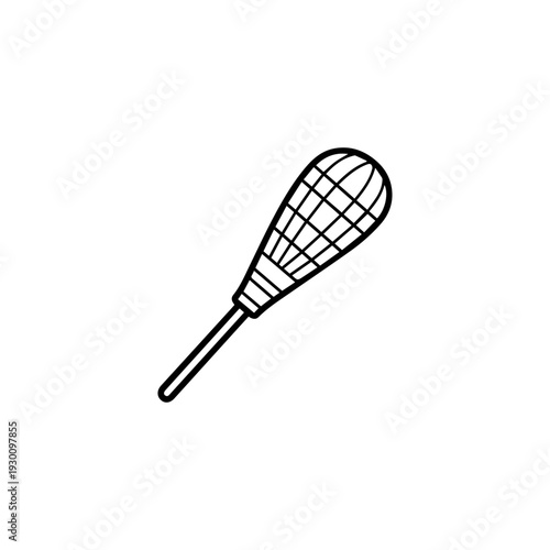 Line drawing of a caged whisk with a handle