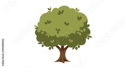 Tree Vector Illustration, Flat Design, Nature, Ecology, Environment, Icon, Graphic, Isolated