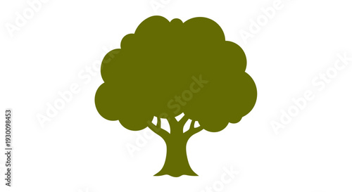 Tree Vector Illustration, Green Nature Graphic, Ecology Design, Forest Icon, Environment Concept