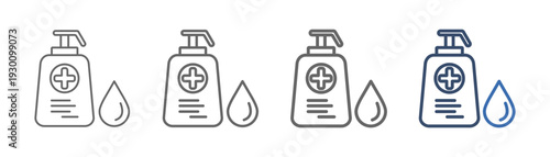 
outline icon set cleanser with facial cleanser design