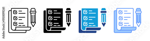Assessment icon set multiple style collection