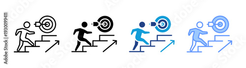 Leadership icon set multiple style collection