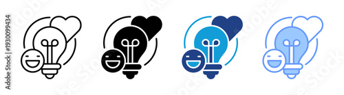 Emotional Intelligence icon set multiple style collection