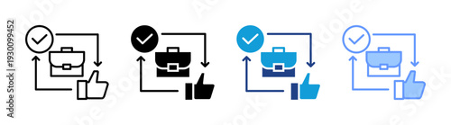 Job Satisfaction icon set multiple style collection