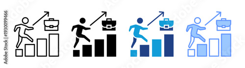 Career Path icon set multiple style collection