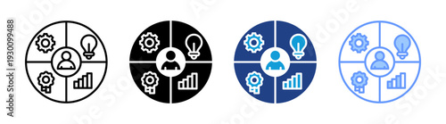 Employee icon set multiple style collection