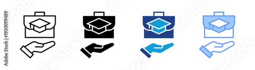 Internship icon set multiple style collection