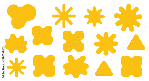 Collection of Yellow Abstract Shapes and Forms.