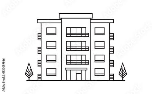 Vector illustration of a modern apartment building