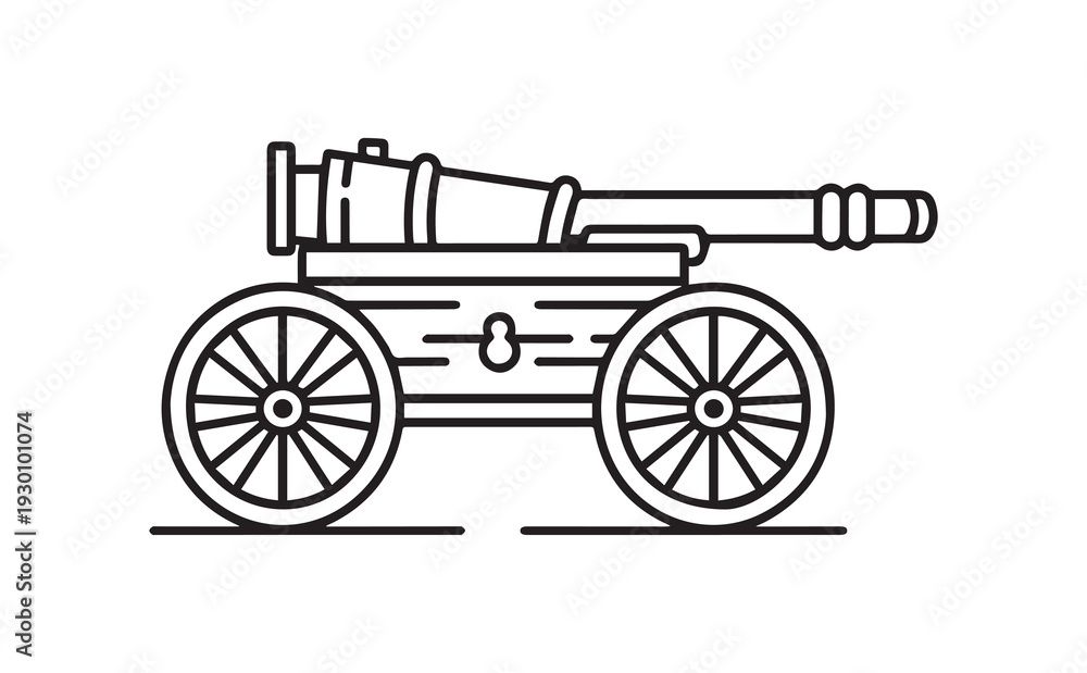 Fototapeta premium Vector illustration of a cannon