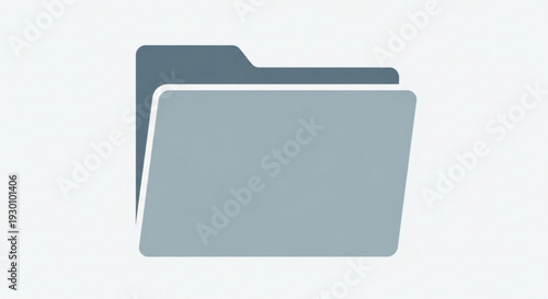 Two gray file folders stacked on top of each other with white background symbolizing organization and data storage