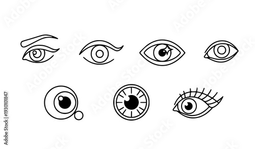 Eye outline icon pack vector simple stroke line illustration