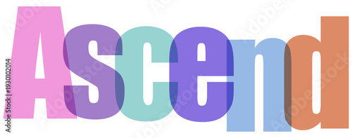 Εκτύπωση καμβά Vibrant and colorful representation of the word ascend in a playful font