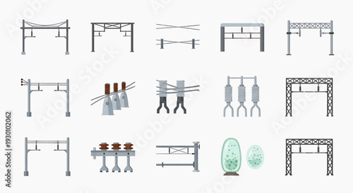 Various industrial equipment illustrations displayed on a clean white background for reference