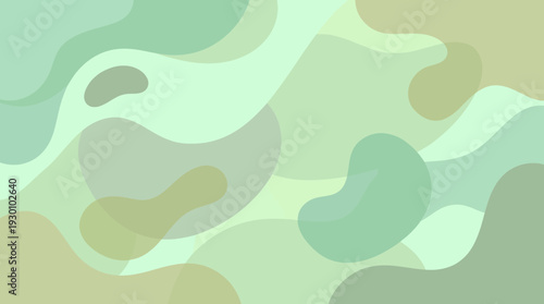 Soft green abstract background with smooth shapes and curves