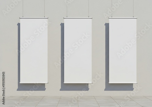 Three Blank Canvases: Minimalist 3D Render