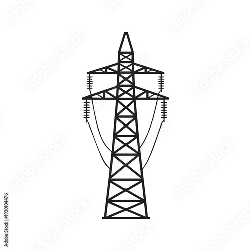 Vector illustration of a power transmission tower