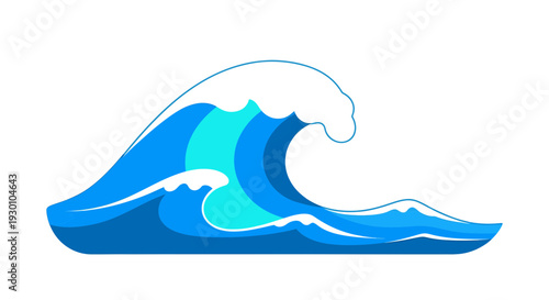 Wave illustration vector style graphic, ocean design, water element, for web, print, and more.