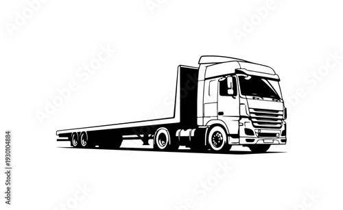 Flatbed Truck Vector Illustration