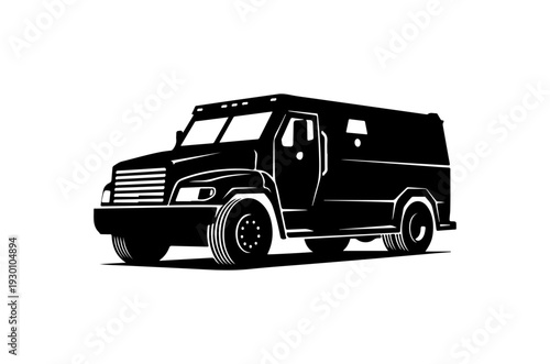 Black Armored Prison Transport Vehicle SVG