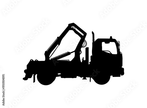Heavy Duty Excavator Truck Silhouette Vector