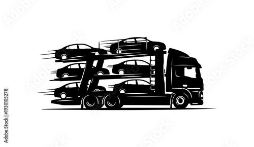Car Carrier Truck Transporting Vehicles