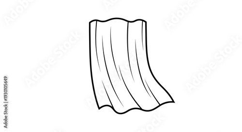 Clean graphic illustration of a waving textile panel ideal for various decorative designs