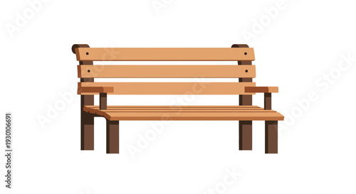 Wooden Bench Image, Photography, Outdoor Seating, Park Furniture, Public Space, Illustration