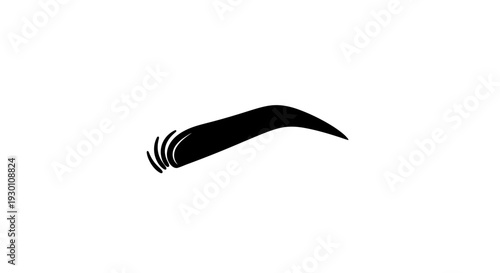 Stylized black eyebrow graphic illustration for beauty and makeup branding design elements