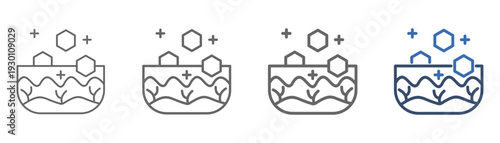 
outline icon set skin regeneration with skin growth design