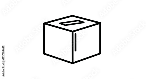 Outline drawing of a vote collection box, perfect for democratic process or feedback system
