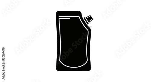 Minimalist flexible packaging spout pouch icon representing modern liquid container solution design