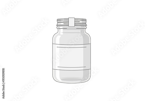 Transparent Glass Jar with Screw Top Lid.