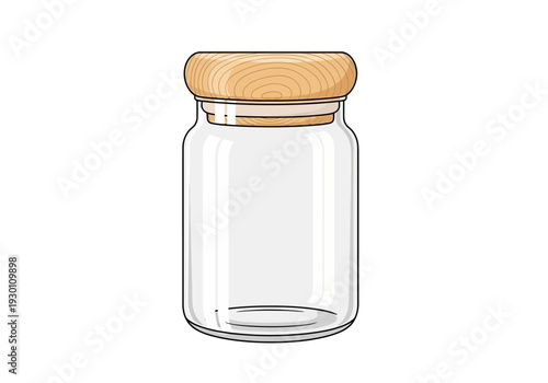 Clear Glass Jar with Wooden Lid.