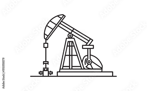 Oil pump jack icon vector, oil rig illustration