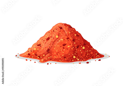 Pile of Red Crushed Chili Peppers.