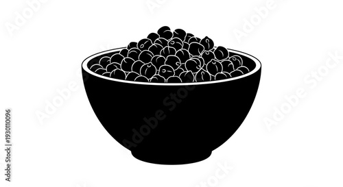 Graphic illustration of a classic bowl filled generously with wholesome chickpeas offering a