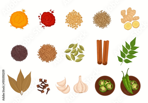 Assorted Spices and Herbs for Cooking.