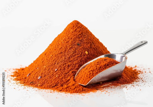 Pile of Vibrant Red Spice Powder.