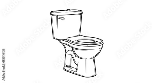 Essential bathroom fixture depicted in a clean, minimalist line art style for various design
