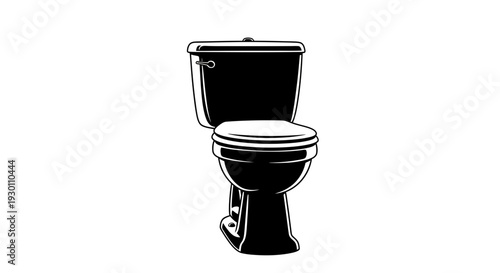 Classic Black and White Toilet Vector Art for Bathroom Design and Hygiene Concepts