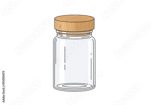 Clear Glass Jar with Wooden Lid.