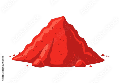 Red Powder Heap or Pile Illustration.