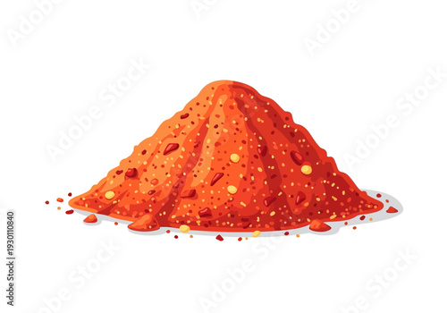 Pile of Red Chili Powder Spice.