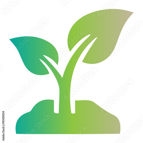 Green sprout emerging from soil, symbolizing growth and new beginnings, an icon of nature and sustainable development