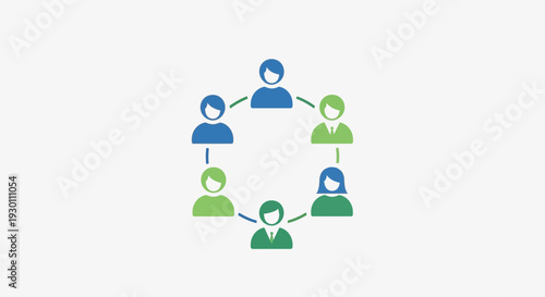 Connected people icon circle representing community and teamwork