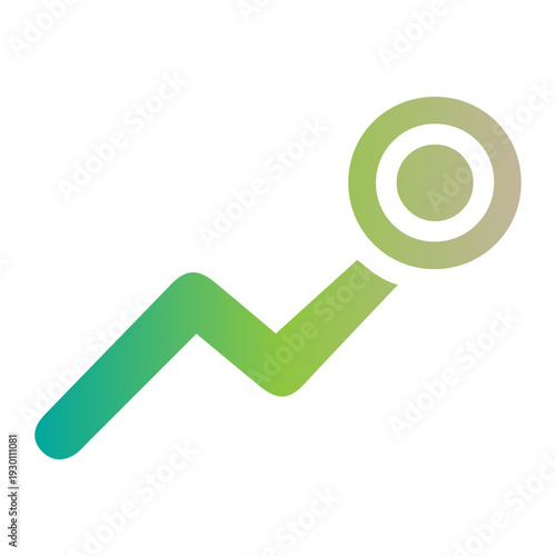 Abstract graph representing upward trend with a circle target, symbolizing growth and achievement